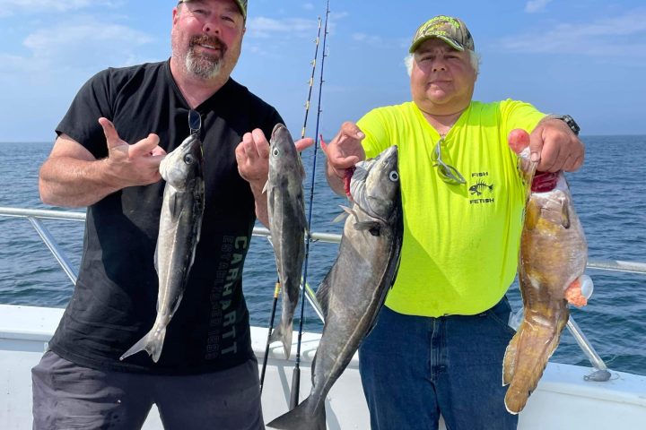a person holding a fish