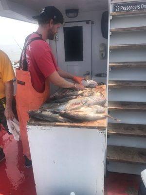 a person cooking in an oven