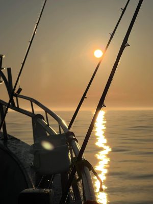 a small boat in a body of water