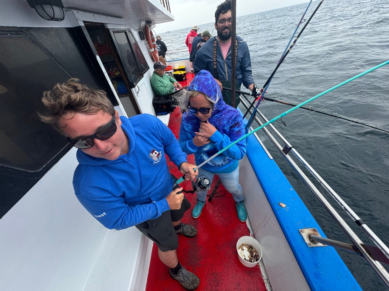 a group of people on a boat