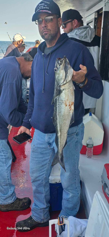 a man holding a fish