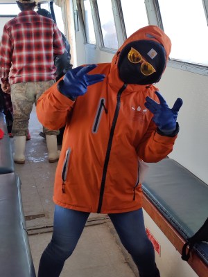 a person wearing a costume