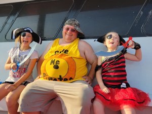 a couple of people that are sitting on a boat